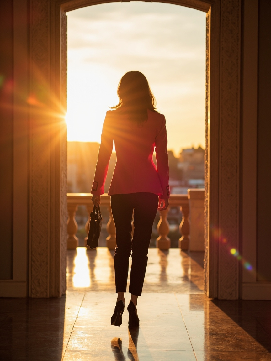 A woman with a spark of a new idea