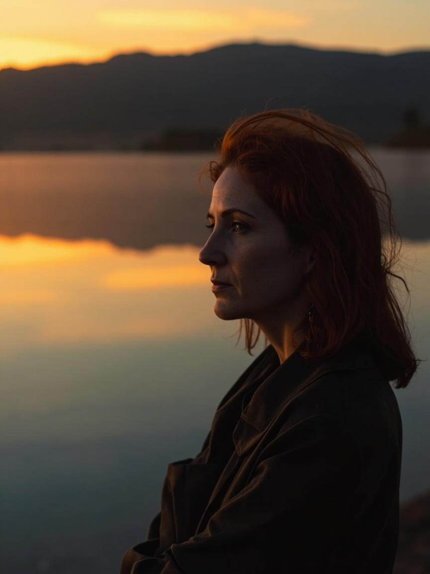 A woman in quiet reflection
